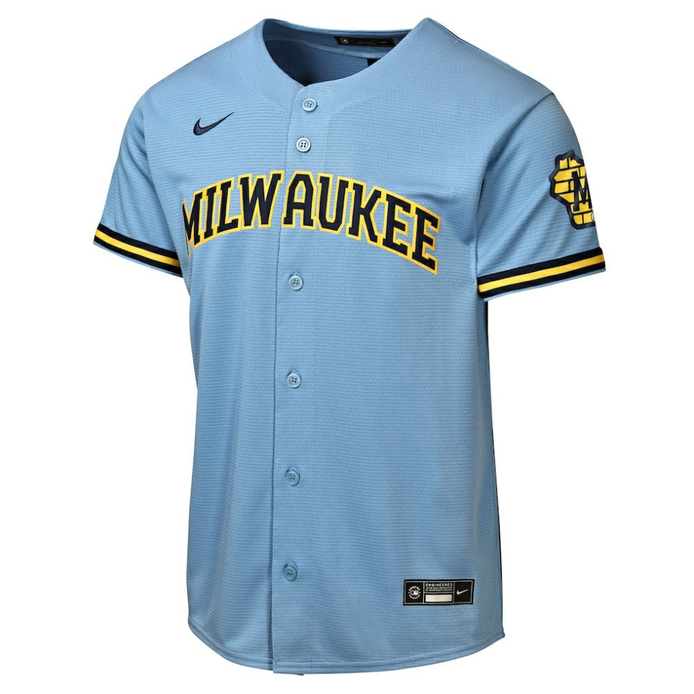 Milwaukee Brewers Youth Road Stadium Jersey Powder Blue | Nike