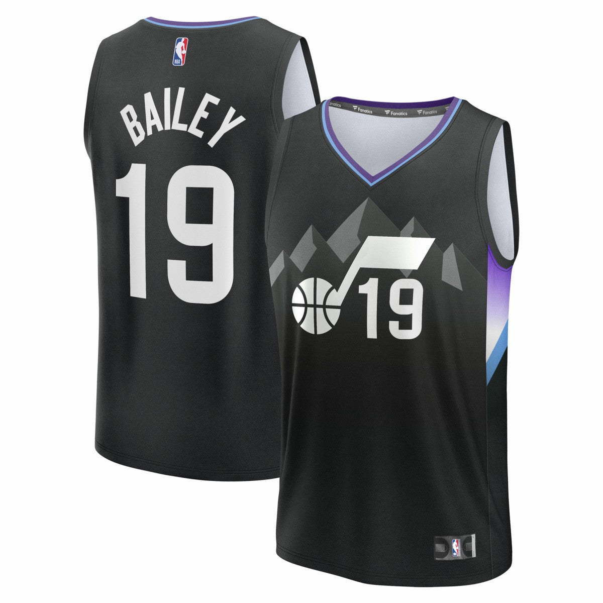 Ace Bailey Utah Jazz Youth 2025 NBA Draft First Round Pick Fast Break Replica Jersey - Statement Edition - Black