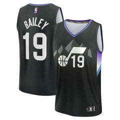 Ace Bailey Utah Jazz Youth 2025 NBA Draft First Round Pick Fast Break Replica Jersey - Statement Edition - Black