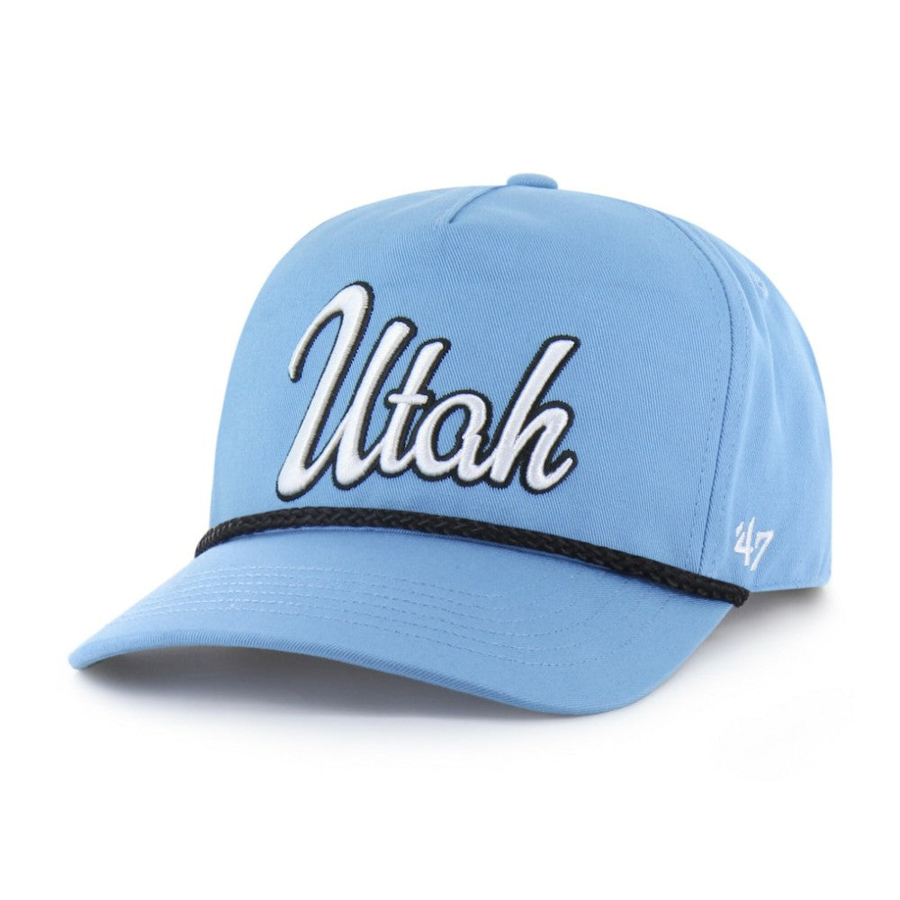 Utah Mammoth '47 Overhand Logo Side Patch Adjustable Hitch Hat Light Blue