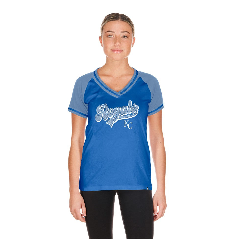 Kansas City Royals Women's Gameday V-Neck T-Shirt Royal | New Era