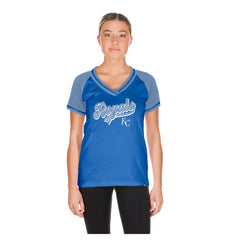 Kansas City Royals Women's Gameday V-Neck T-Shirt Royal | New Era