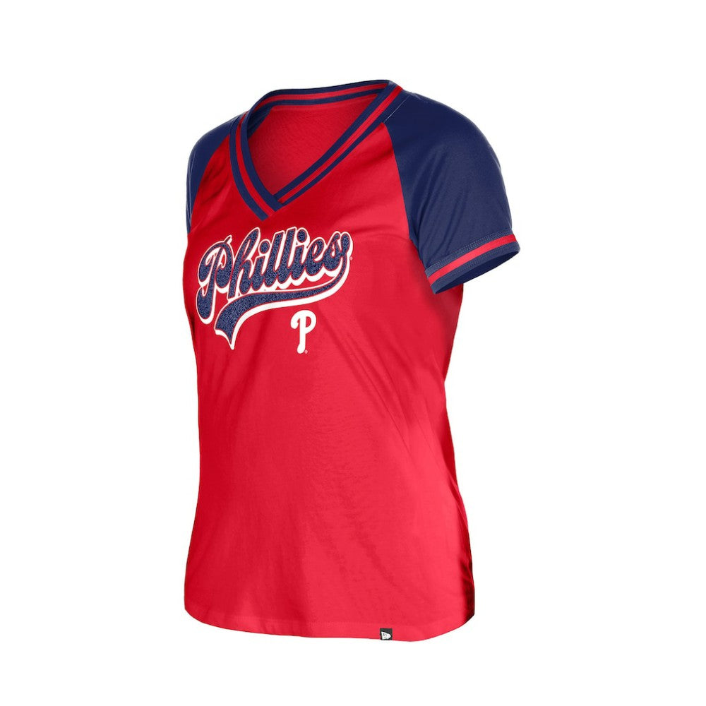 Philadelphia Phillies Women's Gameday V-Neck T-Shirt Red | New Era