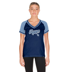 Tampa Bay Rays Women's Gameday V-Neck T-Shirt Navy | New Era