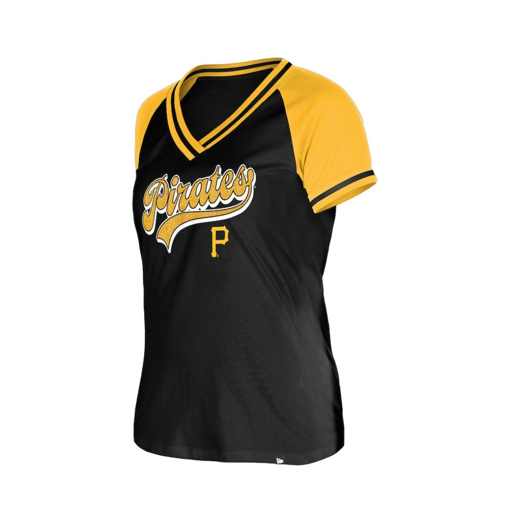 Pittsburgh Pirates Women's Gameday V-Neck T-Shirt Black | New Era
