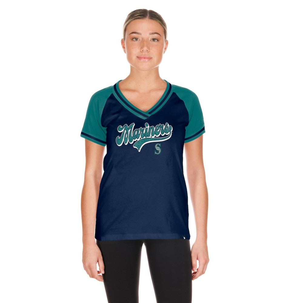 Seattle Mariners Women's Gameday V-Neck T-Shirt Navy | New Era