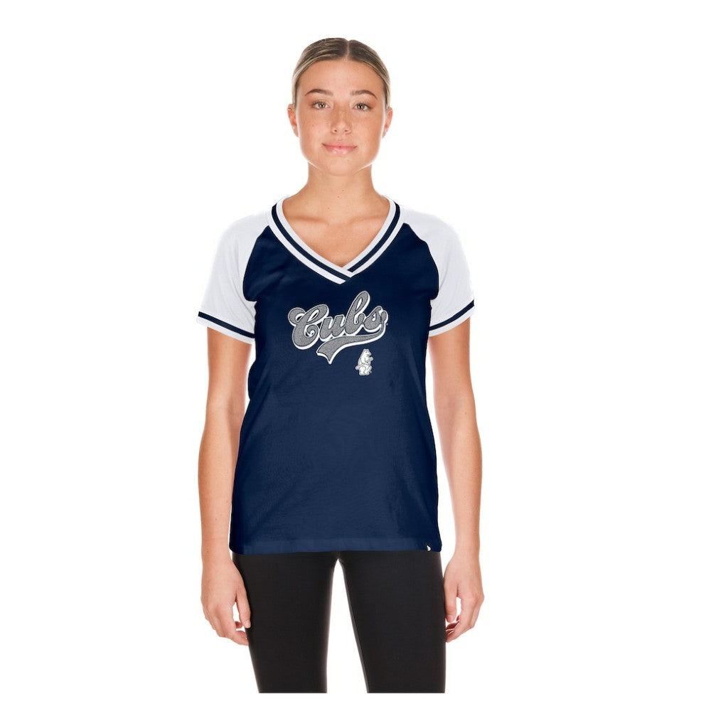Chicago Cubs Women's Gameday V-Neck T-Shirt Navy | New Era