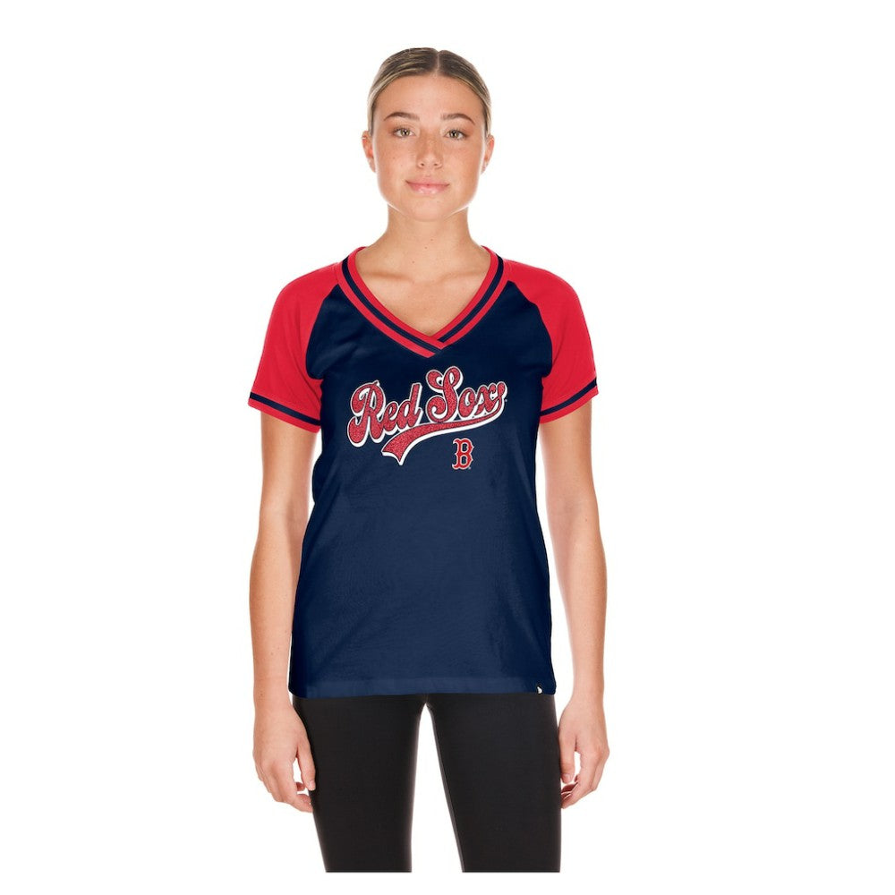 Boston Red Sox Women's Gameday V-Neck T-Shirt Navy | New Era