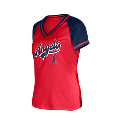 Los Angeles Angels Women's Gameday V-Neck T-Shirt Red | New Era