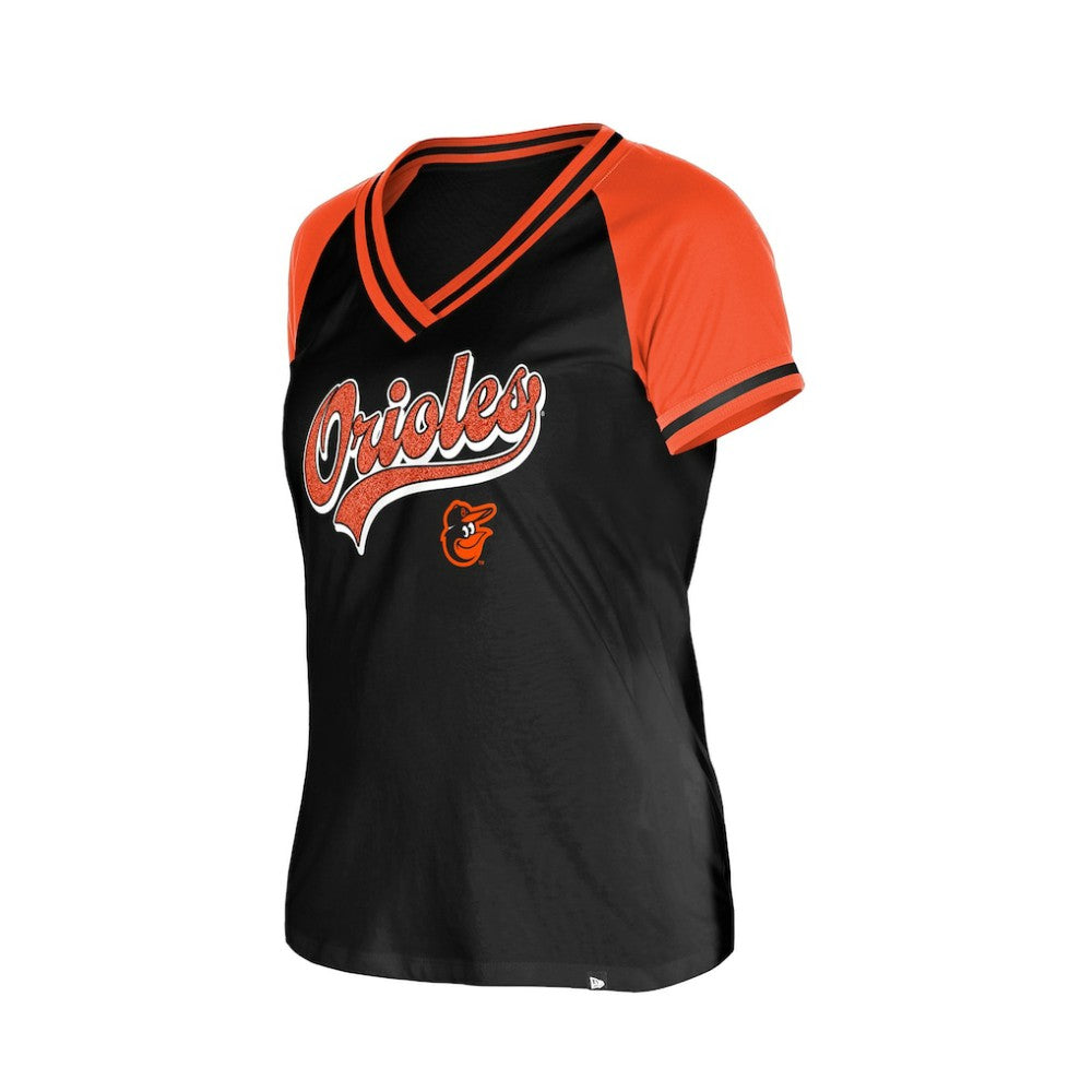 Baltimore Orioles Women's Gameday V-Neck T-Shirt Black | New Era