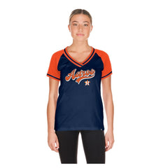 Houston Astros Women's Gameday V-Neck T-Shirt Navy | New Era
