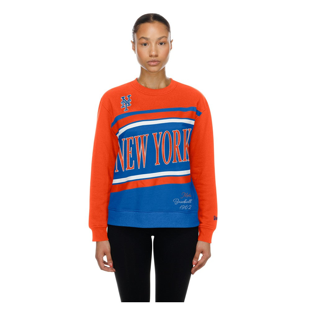 New York Mets Women's Gameday Fleece Sweatshirt Royal/Orange | New Era