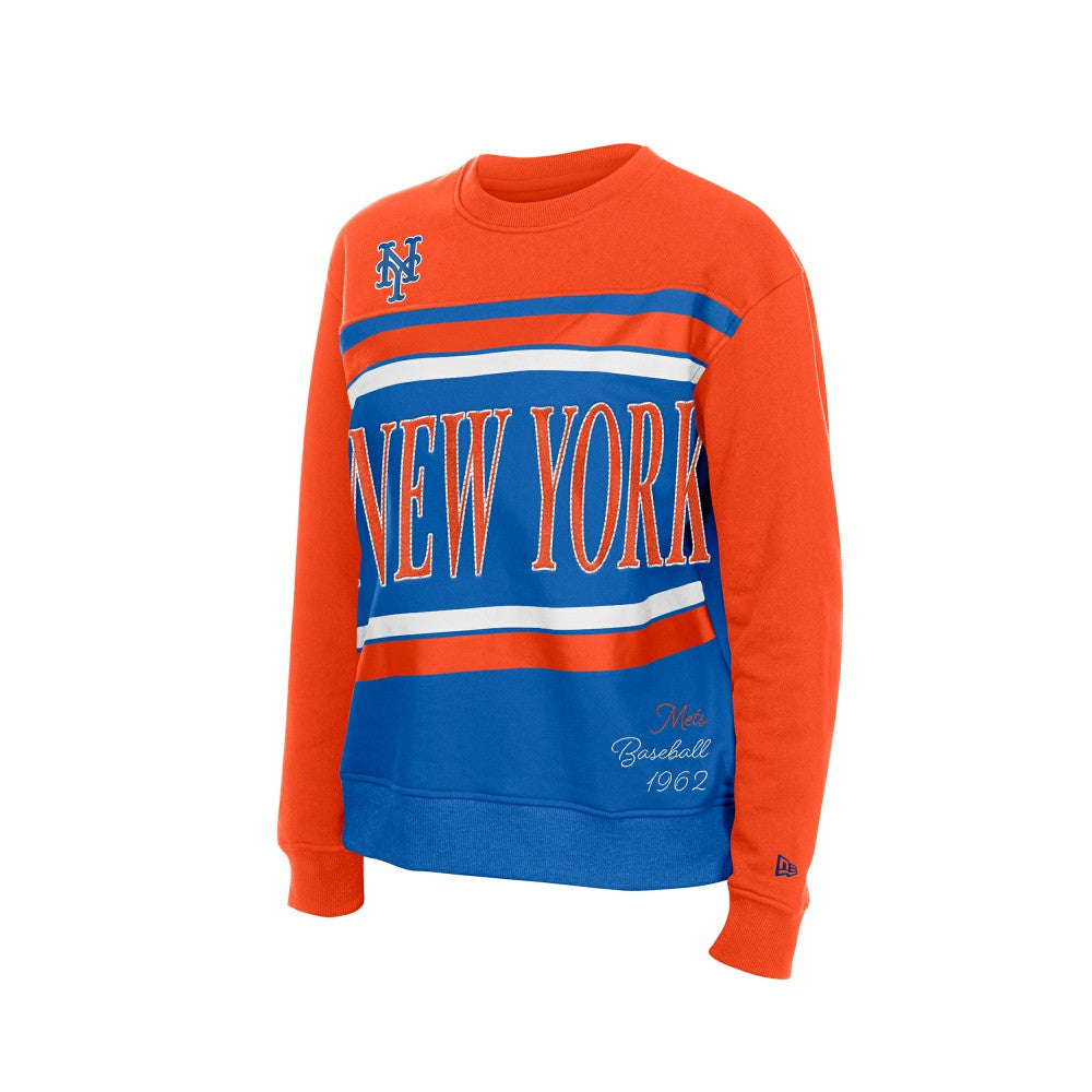 New York Mets Women's Gameday Fleece Sweatshirt Royal/Orange | New Era