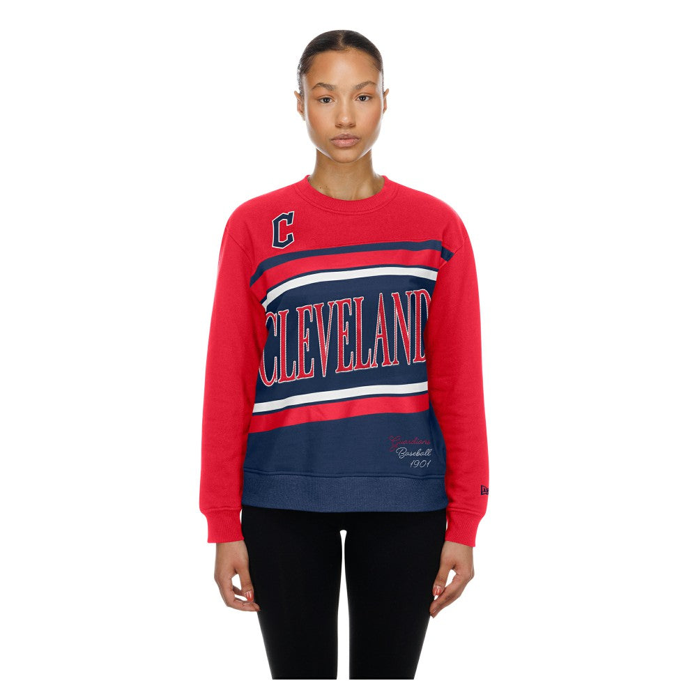 Cleveland Guardians Women's Gameday Fleece Sweatshirt Navy/Red | New Era