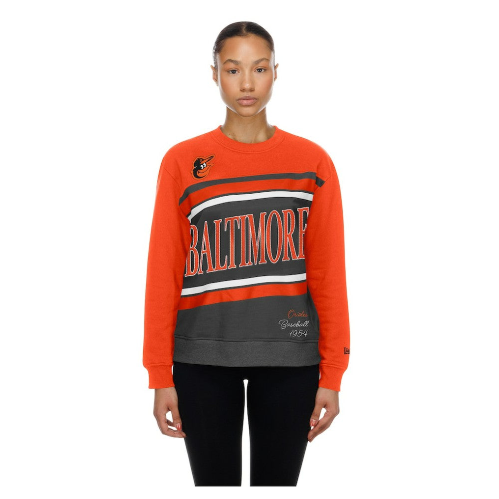 Baltimore Orioles Women's Gameday Fleece Sweatshirt Gray/Orange | New Era
