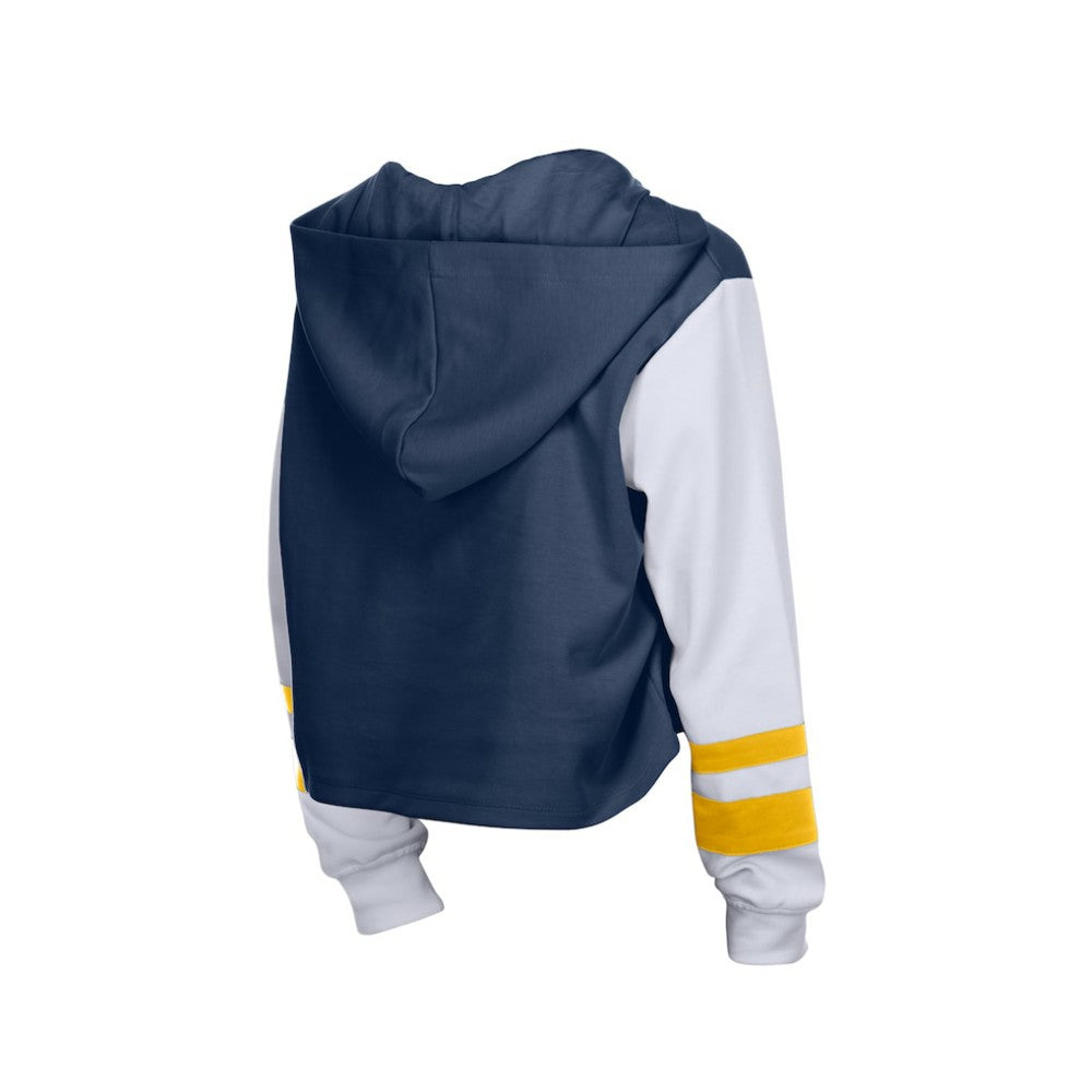 Milwaukee Brewers Women's Boxy Lace-Up Hoodie Navy | New Era