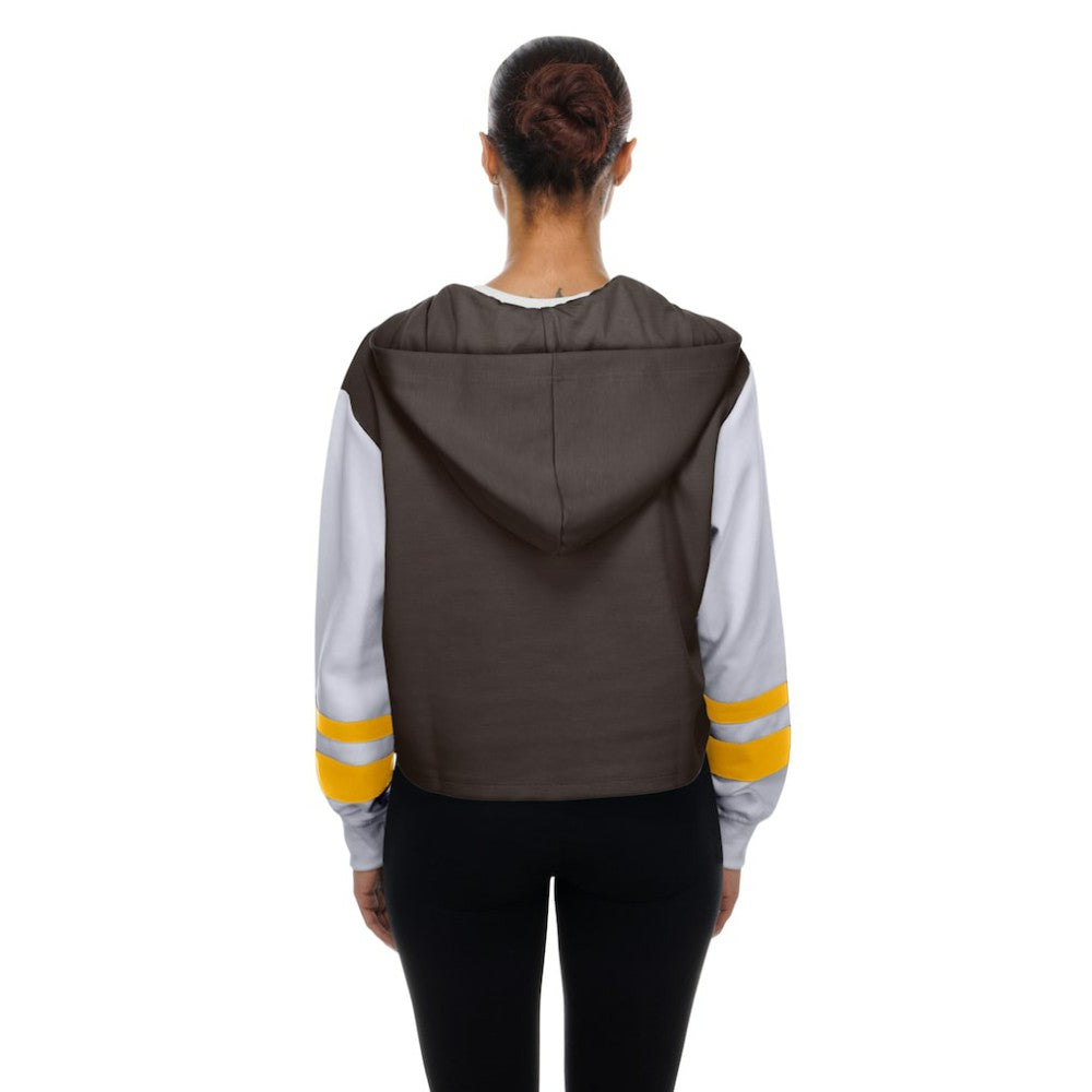 San Diego Padres Women's Boxy Lace-Up Hoodie Brown | New Era
