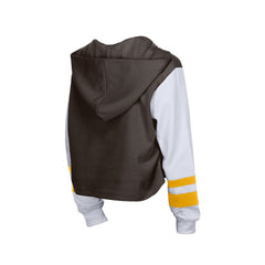 San Diego Padres Women's Boxy Lace-Up Hoodie Brown | New Era