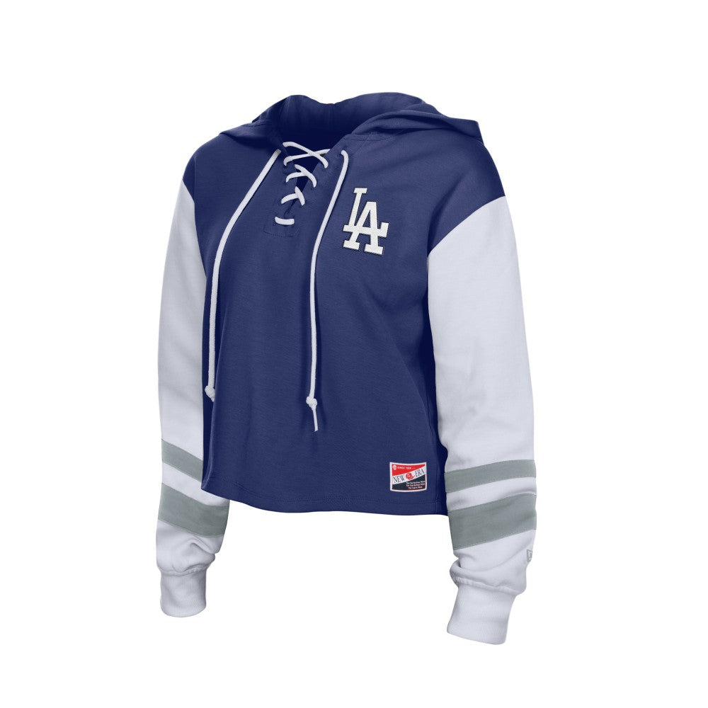 Los Angeles Dodgers Women's Boxy Lace-Up Hoodie Royal | New Era