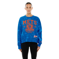 New York Mets Women's Throwback Oversized Boxy Sweatshirt Royal | New Era