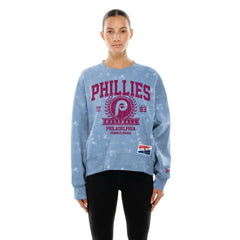 Philadelphia Phillies Women's Throwback Oversized Boxy Sweatshirt Light Blue | New Era