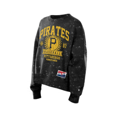 Pittsburgh Pirates Women's Throwback Oversized Boxy Sweatshirt Black | New Era