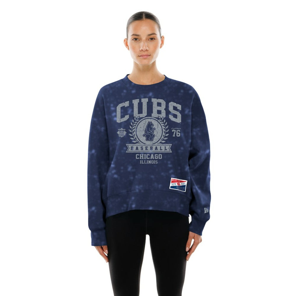 Chicago Cubs Women's Throwback Oversized Boxy Sweatshirt Royal | New Era