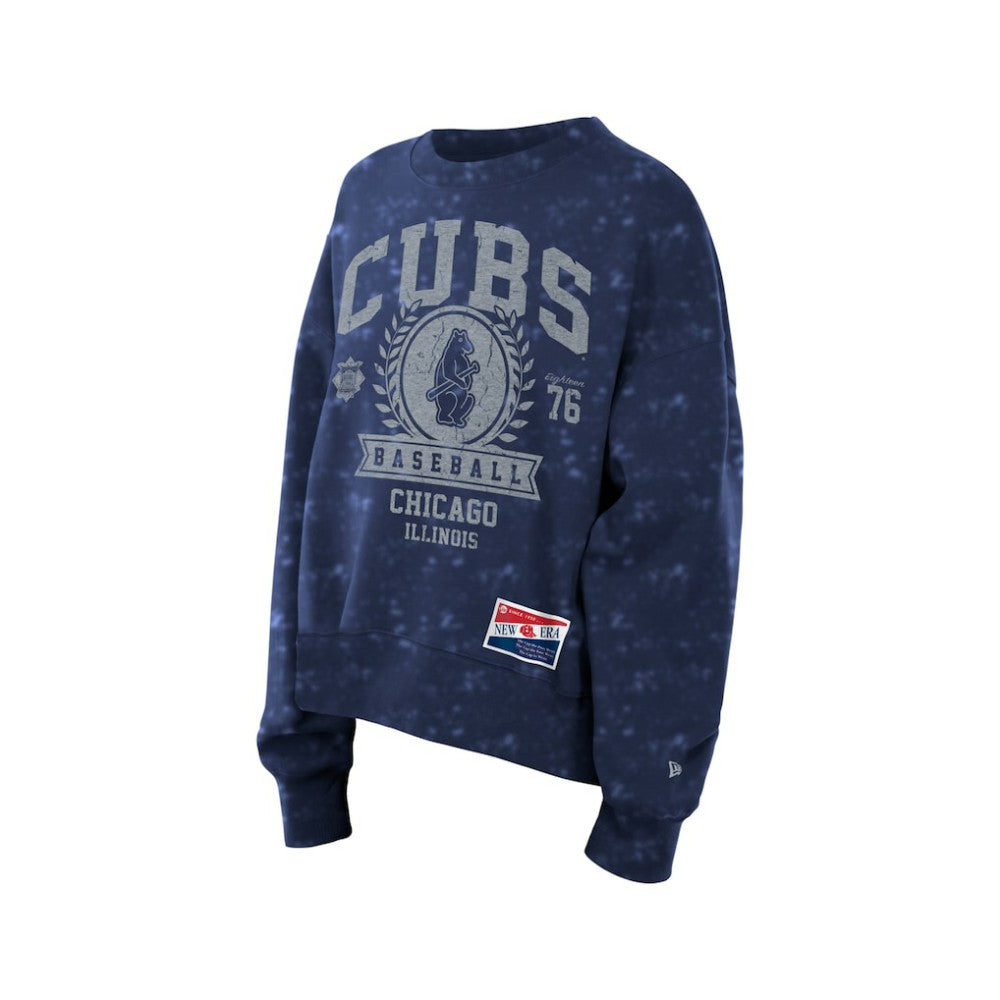 Chicago Cubs Women's Throwback Oversized Boxy Sweatshirt Royal | New Era