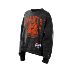 San Francisco Giants Women's Throwback Oversized Boxy Sweatshirt Black | New Era
