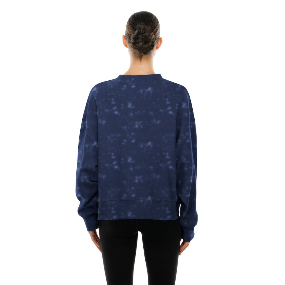 Atlanta Braves Women's Throwback Oversized Boxy Sweatshirt Navy | New Era