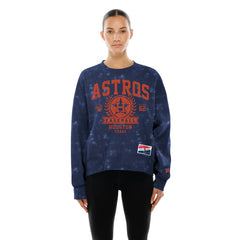 Houston Astros Women's Throwback Oversized Boxy Sweatshirt Navy | New Era