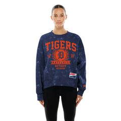 Detroit Tigers Women's Throwback Oversized Boxy Sweatshirt Navy | New Era