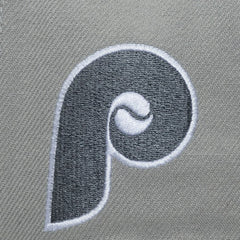 Philadelphia Phillies Cooperstown Thunderstorm Head Coach Pro-Crown Adjustable Hat Gray | Mitchell & Ness