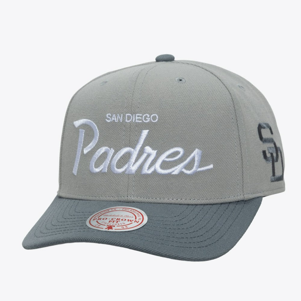 San Diego Padres Cooperstown Thunderstorm Head Coach Pro-Crown Adjustable Hat Gray | Mitchell & Ness