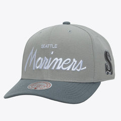 Seattle Mariners Cooperstown Thunderstorm Head Coach Pro-Crown Adjustable Hat Gray | Mitchell & Ness