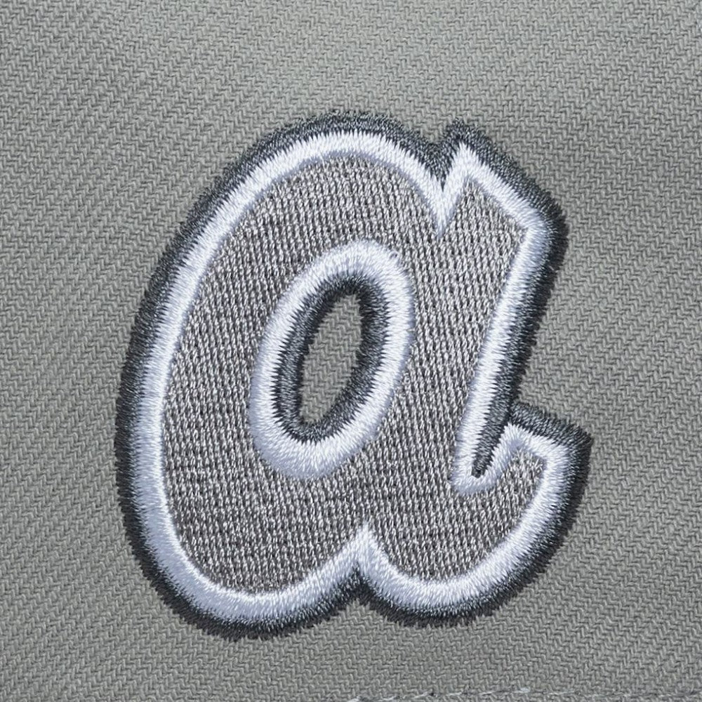 Atlanta Braves Cooperstown Thunderstorm Head Coach Pro-Crown Adjustable Hat Gray | Mitchell & Ness