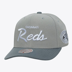 Cincinnati Reds Cooperstown Thunderstorm Head Coach Pro-Crown Adjustable Hat Gray | Mitchell & Ness