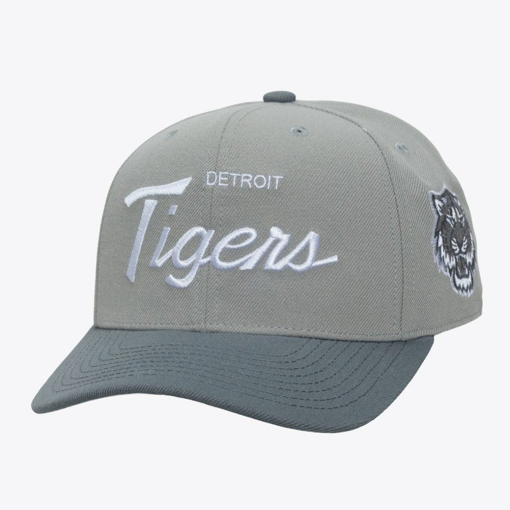 Detroit Tigers Thunderstorm Head Coach Pro-Crown Adjustable Hat Gray | Mitchell & Ness