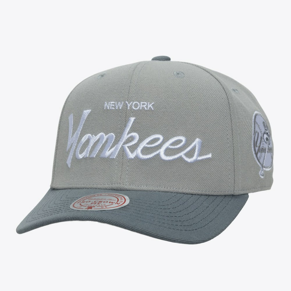 New York Yankees Thunderstorm Head Coach Pro-Crown Adjustable Hat Gray | Mitchell & Ness