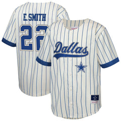 Emmitt Smith Dallas Cowboys Youth Retired Player Name & Number Baseball Jersey - Cream outlet