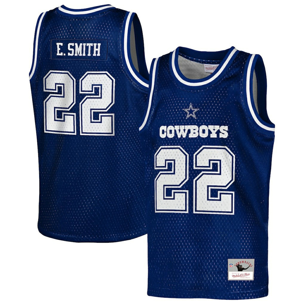 Emmitt Smith Dallas Cowboys Youth Retired Player NFL Basketball Fashion Jersey - Navy on sale