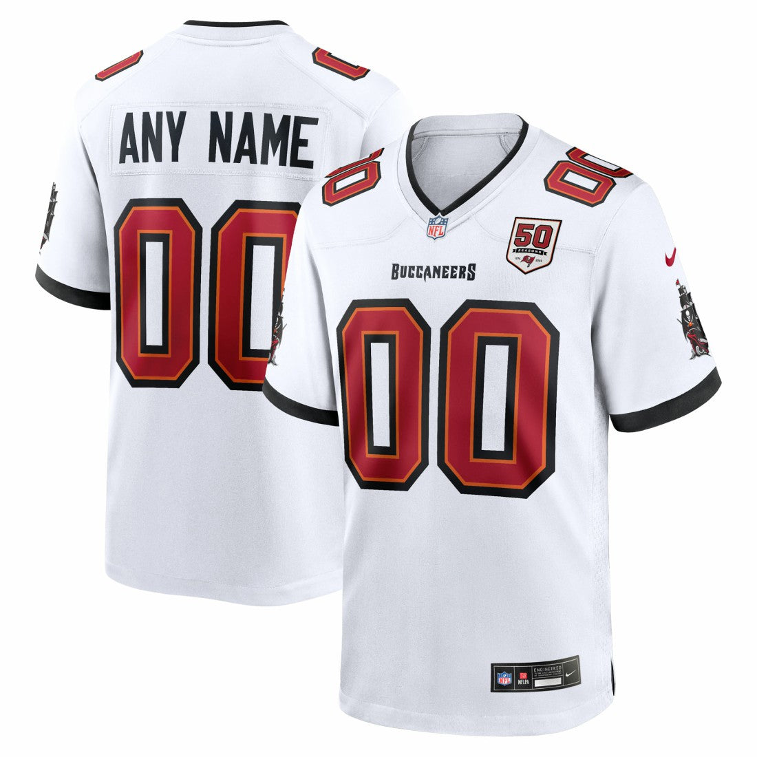 Tampa Bay Buccaneers 50th Season Custom Game Jersey - White