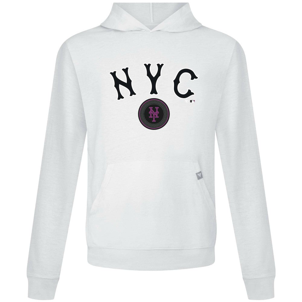New York Mets Levelwear City Connect Relay Back Splash Pullover Hoodie White