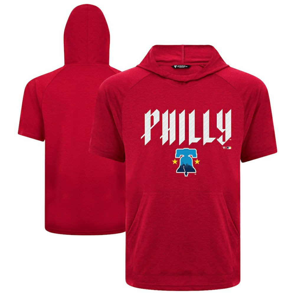 Philadelphia Phillies Levelwear City Connect Phase Back Plash Hoodie T-Shirt Red