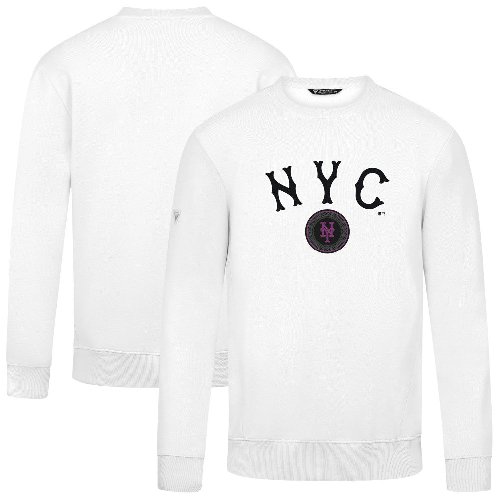 New York Mets Levelwear City Connect Zane Back Splash Sweatshirt White