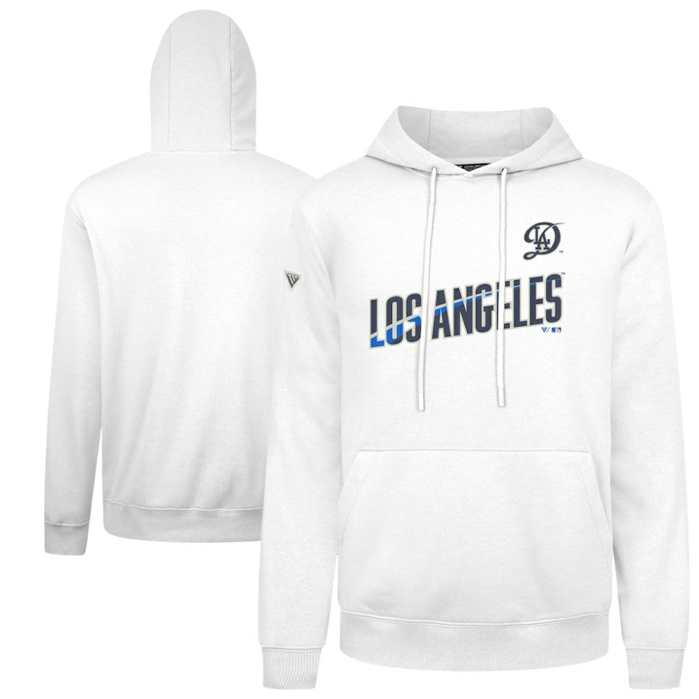 Los Angeles Dodgers Levelwear City Connect Podium Core Logo Pullover Hoodie White