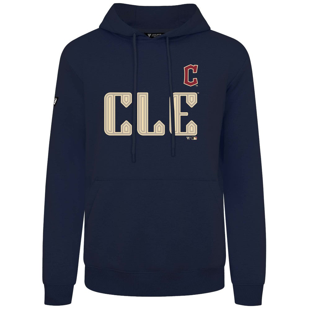 Cleveland Guardians Levelwear City Connect Podium Core Logo Pullover Hoodie Navy