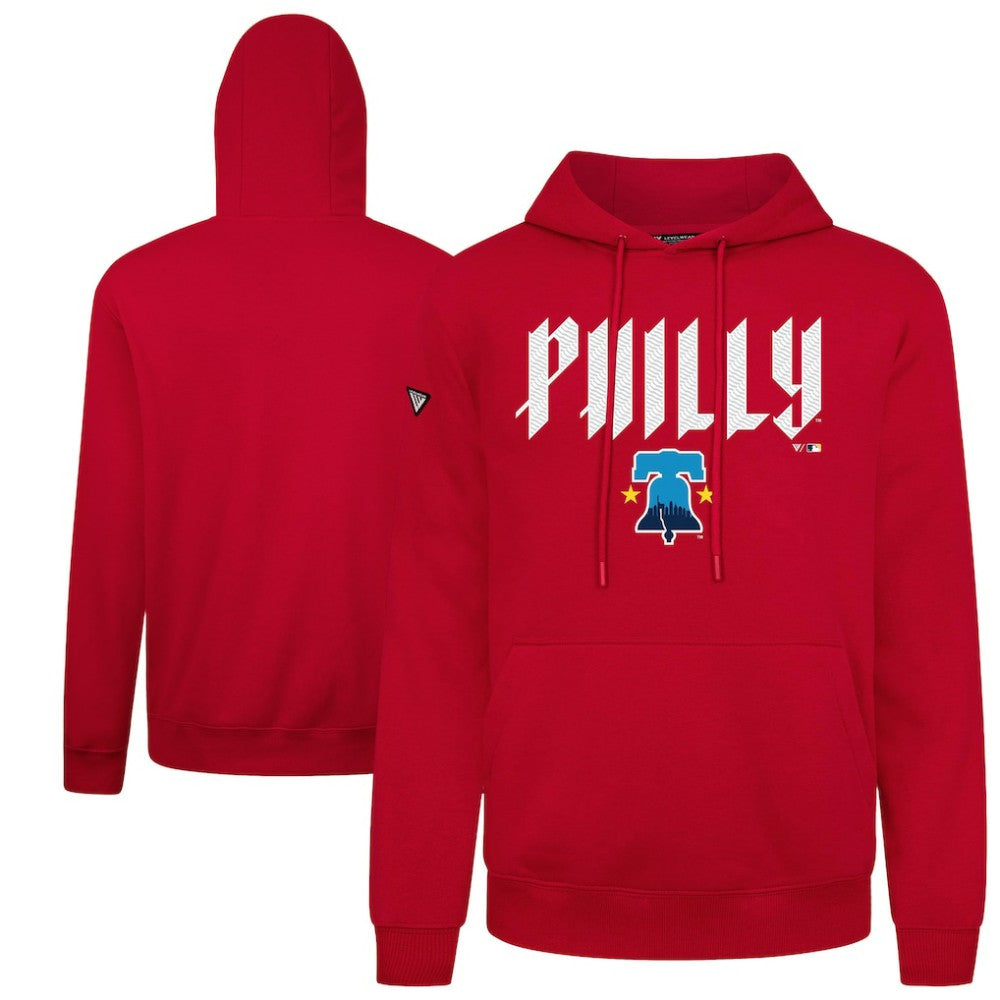 Philadelphia Phillies Levelwear City Connect Podium Back Splash Pullover Hoodie Red