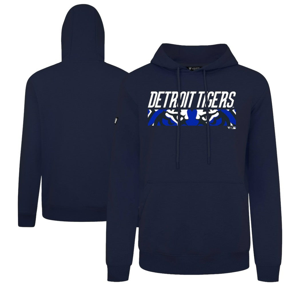 Detroit Tigers Levelwear City Connect Podium Back Splash Pullover Hoodie Navy