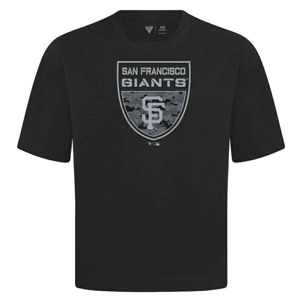 San Francisco Giants Levelwear Oversized Luxe Signature Knit Buckler T-Shirt Black